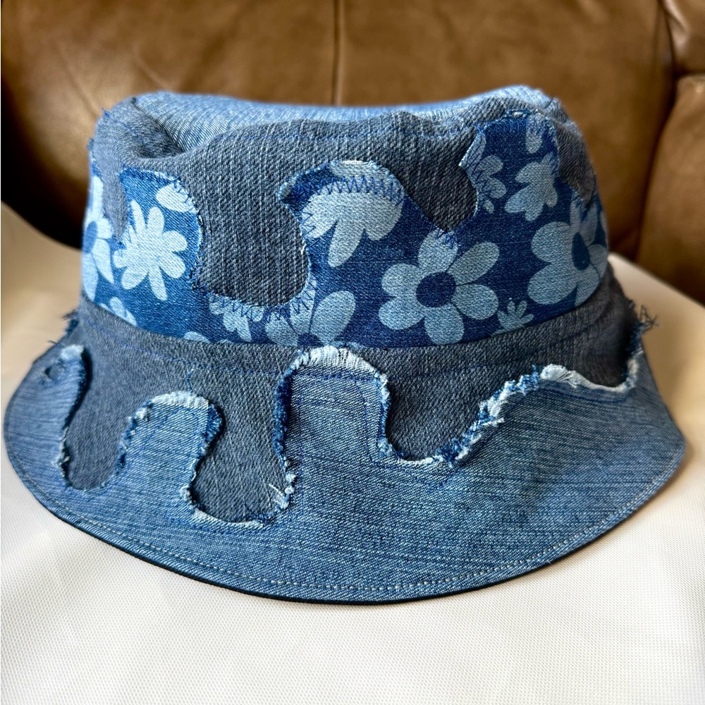Reversible Floral Denim bucket Hat